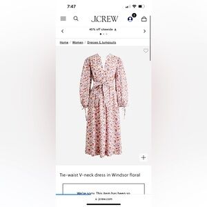 Tie-waist V-neck dress in Windsor floral